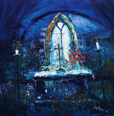 Morning light in the Presbyterian Chapel Iona Abbey 24x24 Morning light in the Presbyterian Chapel Iona Abbey 24x24